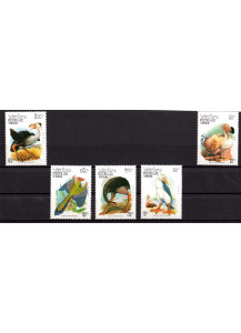 LAOS  francobolli sui dinosauri serie completa nuova Yvert e Tellier 1116/20